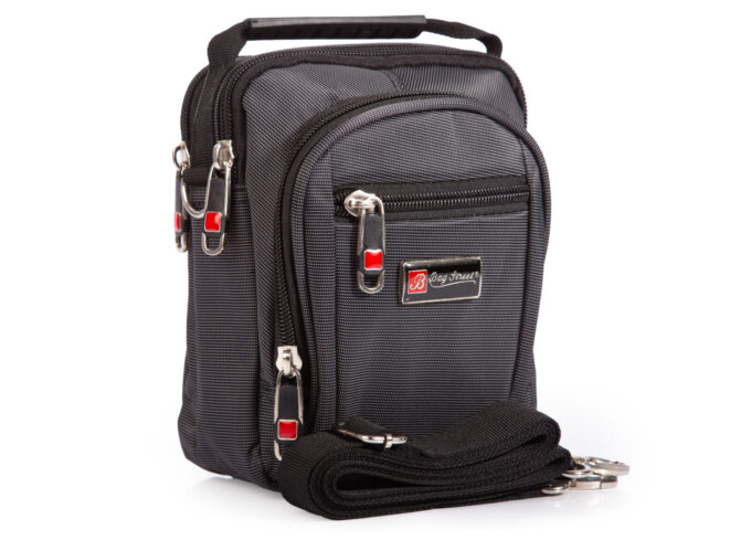 Mała saszetka męska na ramię z rączką, paskiem i mocowaniem do paska Bag Street