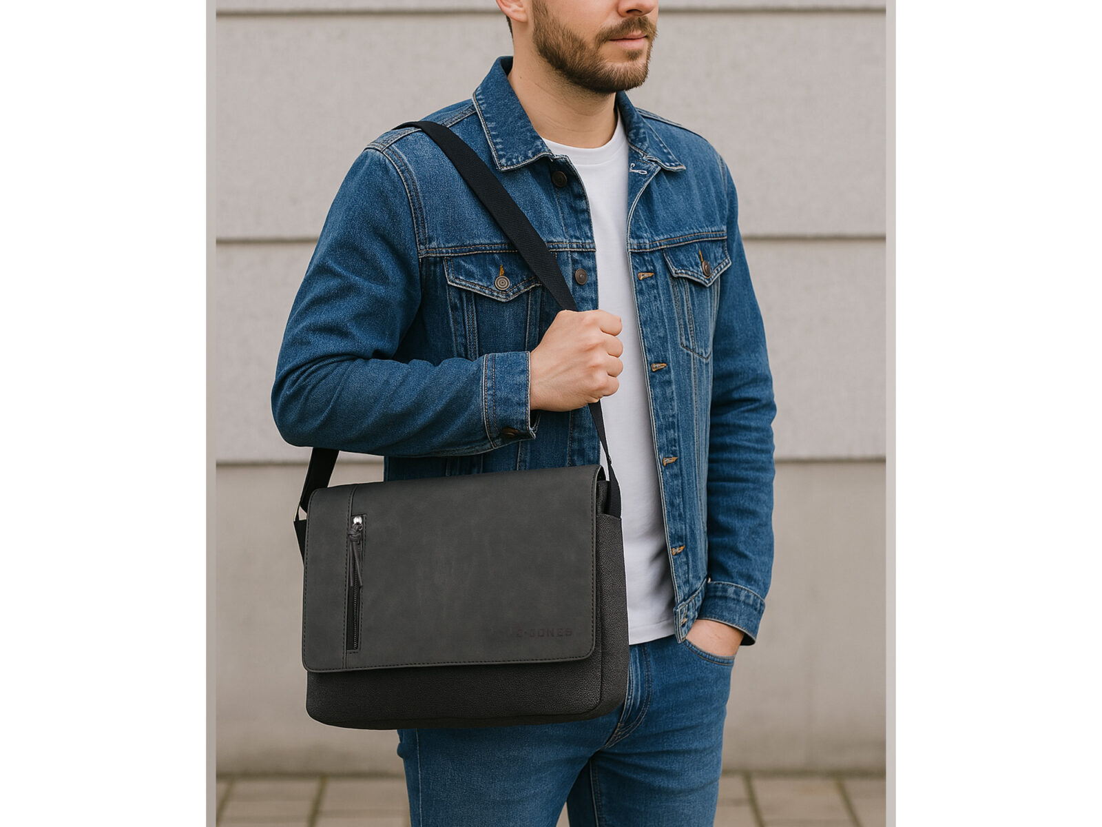 Torba na ramię męska duża 4526 na modelu