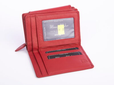Portfel damski czerwony Money Maker miękka skóra naturalna - obrazek 4