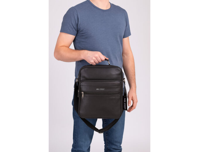 Duża pionowa torba męska robocza z rączką i paskiem na ramię Bag Street 1802