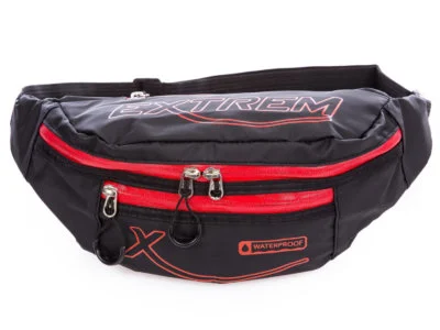 Saszetka na brzuch wodoodporna czarno-czerwona Extrem