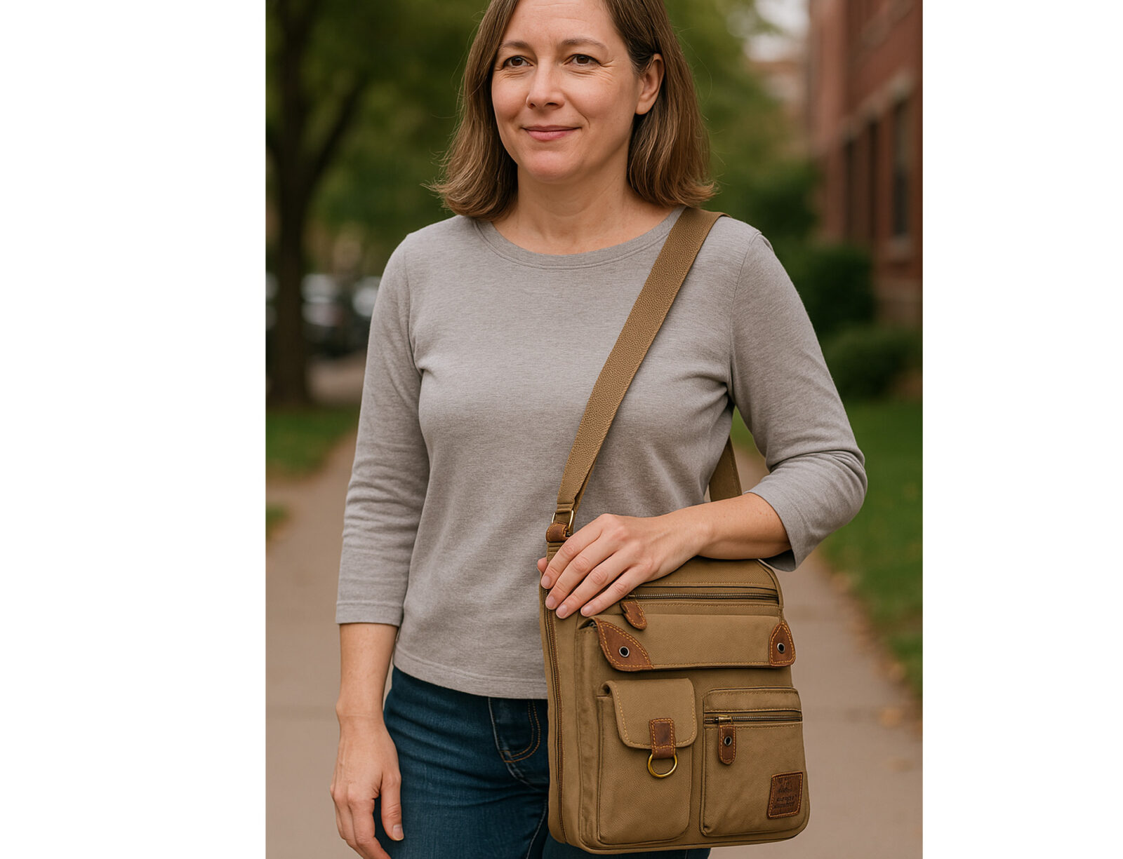 Poszerzana torba damska na ramię prostokątna beżowa vintage 4542