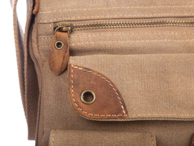 Beżowa poszerzana listonoszka damska canvas J Jones - obrazek 10