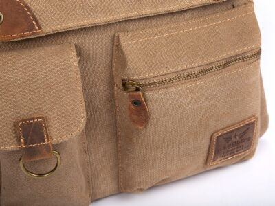 Beżowa poszerzana listonoszka damska canvas J Jones - obrazek 8