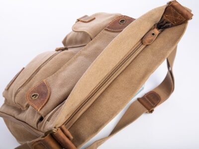 Beżowa poszerzana listonoszka damska canvas J Jones - obrazek 13