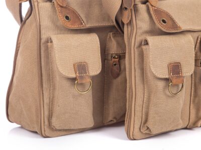 Beżowa poszerzana listonoszka damska canvas J Jones - obrazek 16