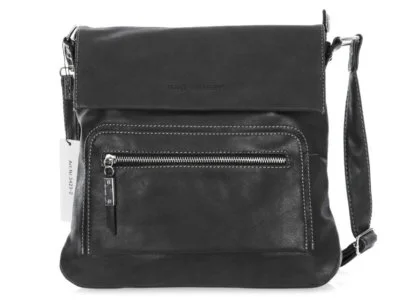 Torebka damska raportówka z klapką czarna Bag Street