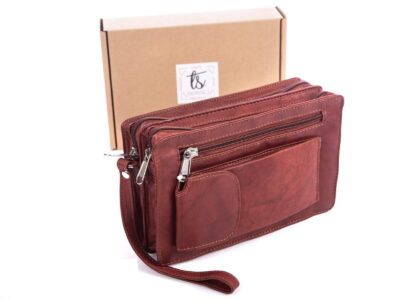 Skórzana saszetka do ręki z dwoma komorami Bag Street 2803BM