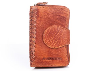 Duży skórzany portfel brązowy