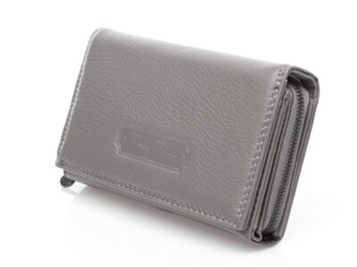 Duży wygodny szary damski portfel skórzany Money Maker - obrazek 8