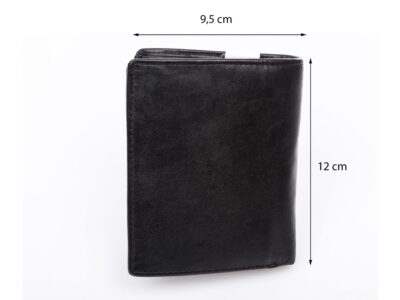 Czarny skórzany portfel męski pionowy z blokadą RFID w pudełku Cash - obrazek 3