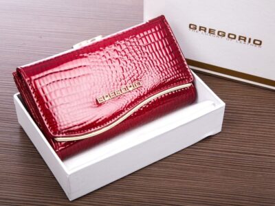 Czerwony portfel skórzany gregorio slf-108