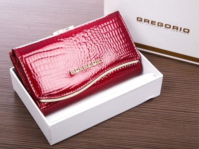 Czerwony portfel skórzany gregorio slf-108