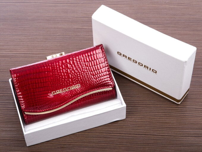 Czerwony portfel skórzany gregorio slf-108