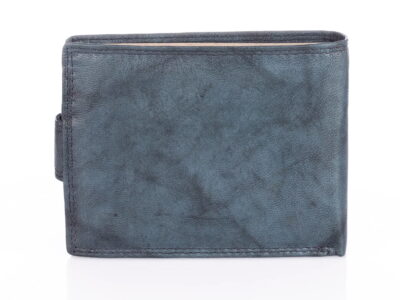 Duży poziomy portfel męski skórzany zamykany na zatrzask szary (błękitny) - obrazek 6