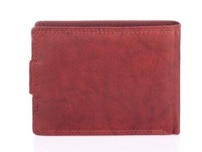 Duży poziomy portfel męski skórzany zamykany na zatrzask ciemny brąz - obrazek 2