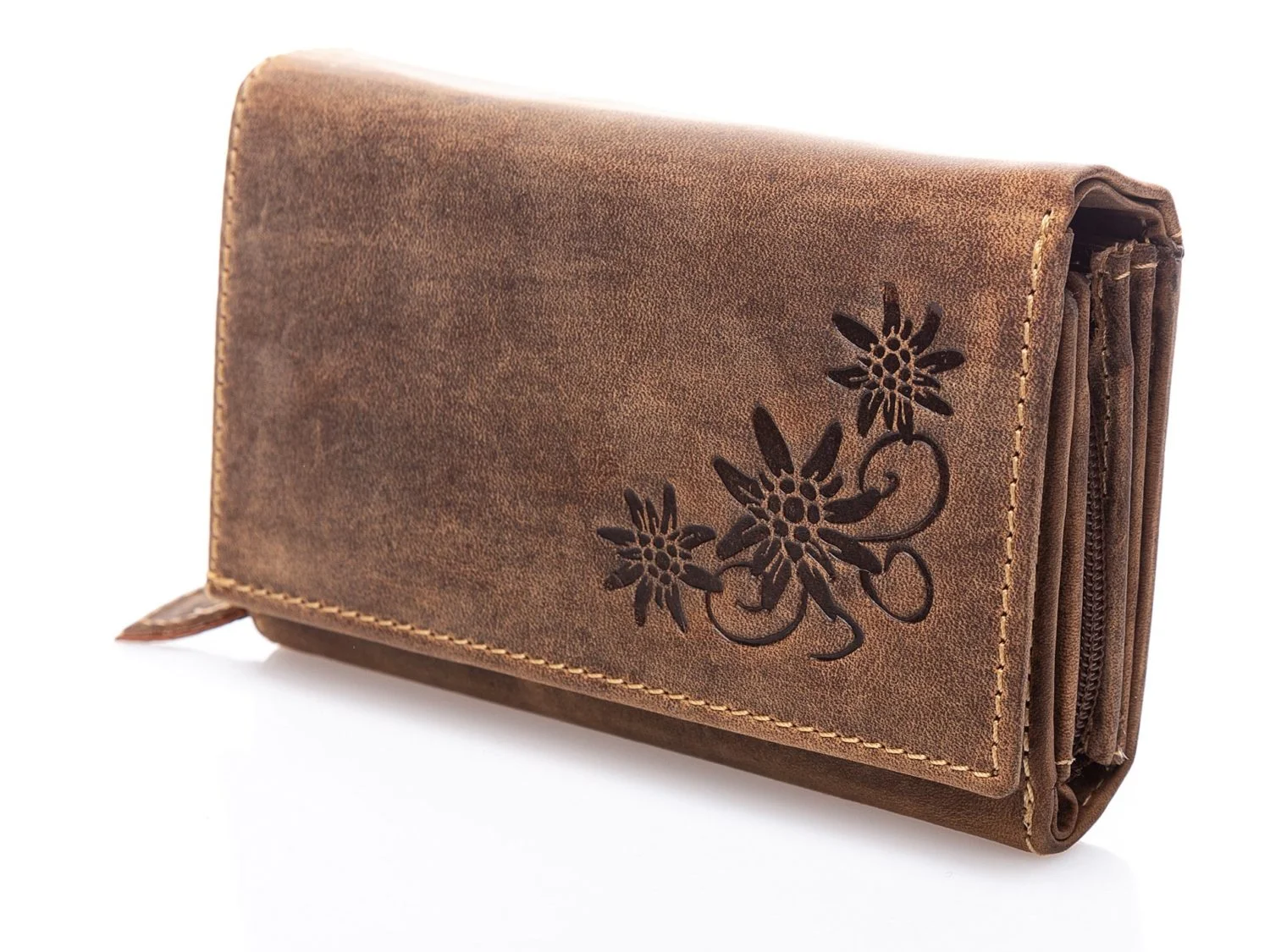 Tłoczone kwiaty na połowie przodu