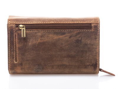 Duży i bardzo pojemny portfel poziomy brązowy vintage floral - obrazek 4