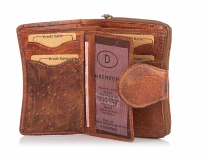 Portfel męski duży skórzany vintage z dwoma przegrodami na bilon - obrazek 8