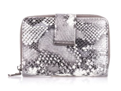 Średniej wielkości srebrny portfel damski z brokatem Jennifer Jones
