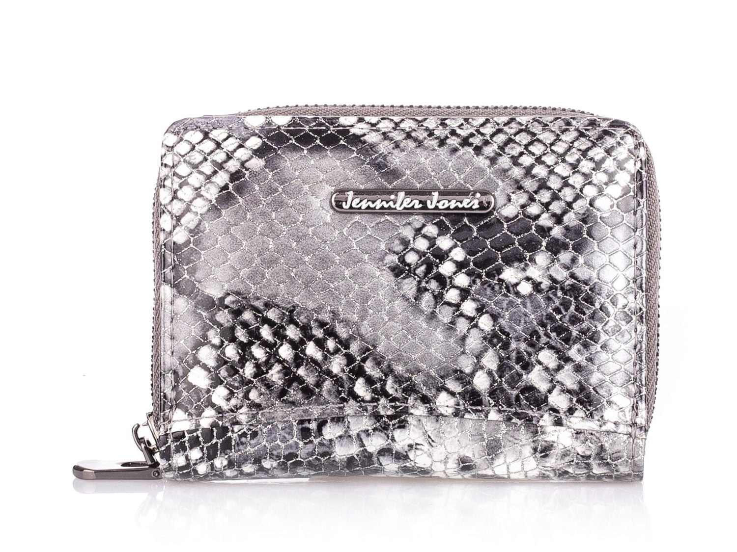 Mały srebrny portfel damski z brokatem Jennifer Jones