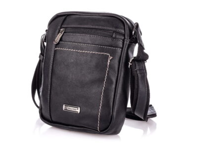 Elegancka torba męska na ramię czarna Bellugio - obrazek 7