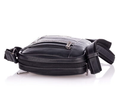 Elegancka torba męska na ramię czarna Bellugio - obrazek 5