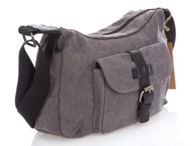 Torebka damska listonoszka canvas i skóra naturalna szara Harold's - obrazek 7