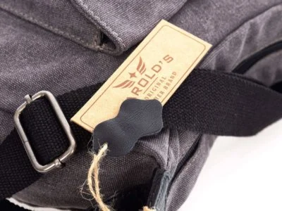 Torebka damska listonoszka canvas i skóra naturalna szara Harold's - obrazek 5