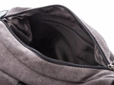 Torebka damska listonoszka canvas i skóra naturalna szara Harold's - obrazek 4