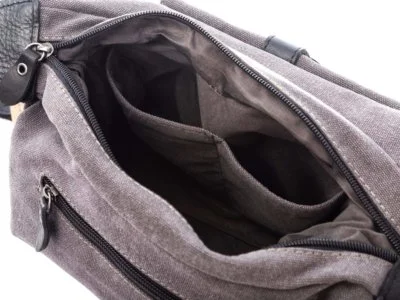 Torebka damska listonoszka canvas i skóra naturalna szara Harold's - obrazek 3