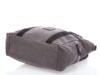 Duża torba damska shopper z canvasu ze skórą naturalną szara Harold's - obrazek 4