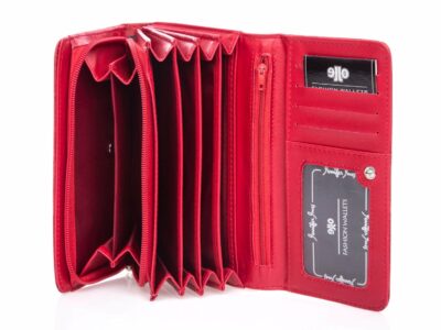 Duży portfel damski w kolorze czerwonym Jennifer Jones - obrazek 2