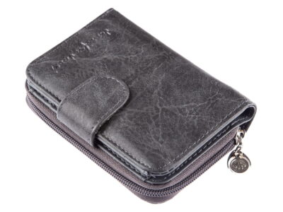 Portfel damski średni pionowy skóra ekologiczna szary Jennifer Jones - obrazek 7