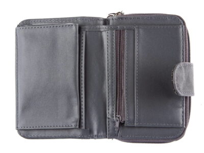 Portfel damski średni pionowy skóra ekologiczna szary Jennifer Jones - obrazek 6