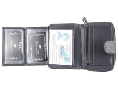 Portfel damski średni pionowy skóra ekologiczna szary Jennifer Jones - obrazek 4