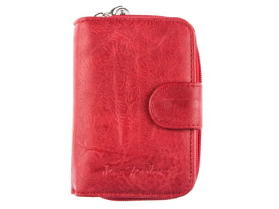 Portfel damski średni pionowy skóra ekologiczna czerwony Jennifer Jones - obrazek 1