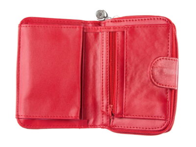 Portfel damski średni pionowy skóra ekologiczna czerwony Jennifer Jones - obrazek 2