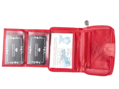 Portfel damski średni pionowy skóra ekologiczna czerwony Jennifer Jones - obrazek 5