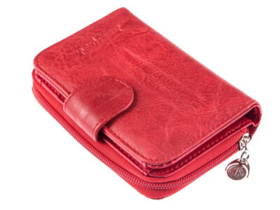 Portfel damski średni pionowy skóra ekologiczna czerwony Jennifer Jones - obrazek 6