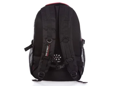 Plecak sportowy szkolny pojemny czarno czerwony Bag Street - obrazek 5