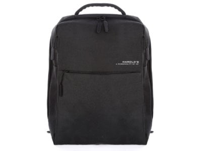 Elegancki czarny plecak na laptopa męski prostokątny
