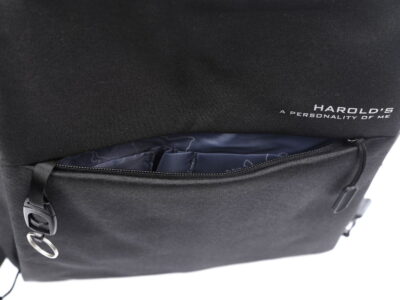 Plecak elegancki biznesowy prostokątny czarny na laptopa 15,6" z portem ładowania USB - obrazek 3