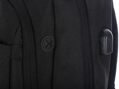 Plecak elegancki biznesowy czarny na laptopa 15,6" z portem ładowania USB - obrazek 11