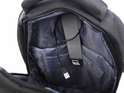 Plecak elegancki biznesowy czarny na laptopa 15,6" z portem ładowania USB - obrazek 15