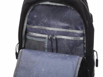 Plecak elegancki biznesowy czarny na laptopa 15,6" z portem ładowania USB - obrazek 17