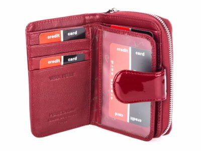 Portfel damski lakierowany czerwony wysoki połysk Pierre Cardin 05 Line 115 - obrazek 11