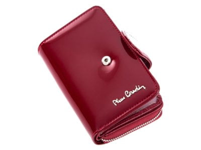 Portfel damski lakierowany czerwony wysoki połysk Pierre Cardin 05 Line 115 - obrazek 6