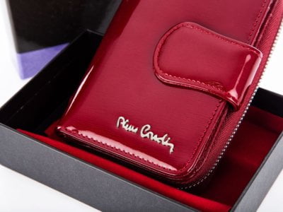 Portfel damski lakierowany czerwony wysoki połysk Pierre Cardin 05 Line 115 - obrazek 2