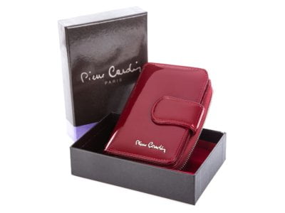 Portfel damski lakierowany czerwony wysoki połysk Pierre Cardin 05 Line 115 - obrazek 3